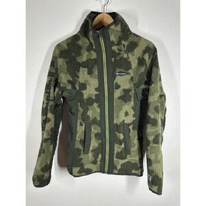 Champion Jacket Womens XS Green Camo Fleece Full Zip Nylon Panels Warm Outdoor